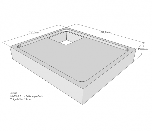 Neuesbad Wannenträger für Bette superflach 90x75x3,5