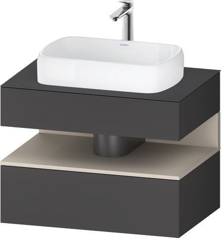 Duravit Qatego Konsolenwaschtischunterbau wandhängend Graphit Matt 800x550x600 mm - QA4730083490000
