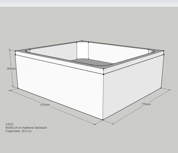 Neuesbad Wannenträger für Kaldewei Sanidusch 80x90x14