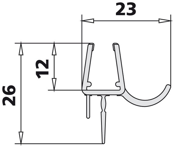 Kermi 3249 4x Dichtleiste DI 3330 17AC, Länge: 985 mm, 2534110