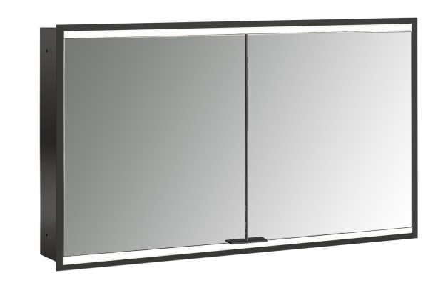 emco LED-Lichtspiegelschrank prime 2 Facelift Unterputz, 1200 mm, 2-türig, IP 20, schwarz Rückwand v
