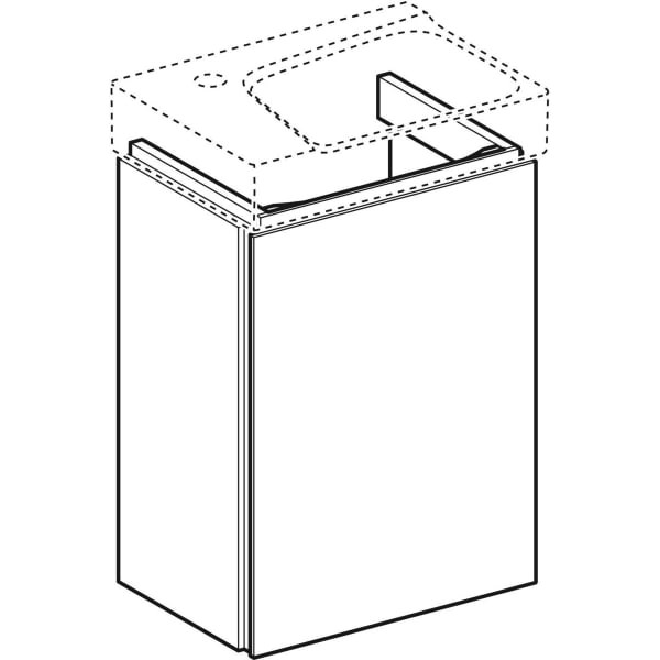Geberit Xeno2 Unterschrank f. Handwaschbecken mit einer Tür, 38x52,5x26,5cm, greige, 500502001