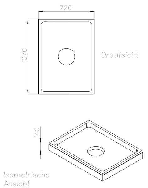 Neuesbad Wannenträger für Bette Floor 1100x750