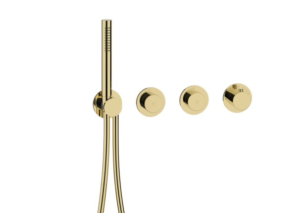 Herzbach MODUL7 PUSH Thermostat-Farbset 2 Verbraucher PVD Gold, 70.702003.1.03
