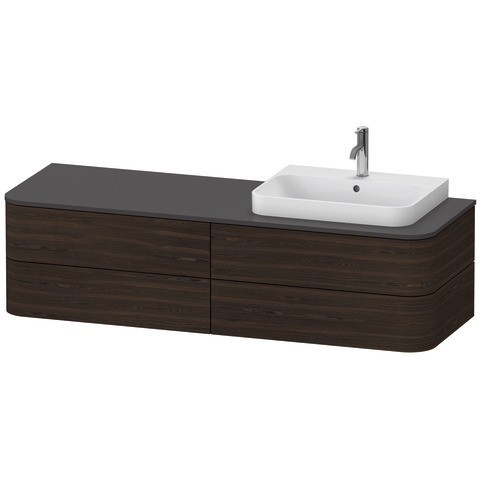 Duravit Happy D.2 Plus Konsolenwaschtischunterbau wandhängend Nussbaum gebürstet Matt 1600x550x408 m