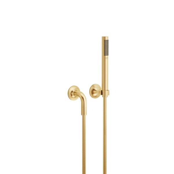 Dornbracht Schlauchbrausegarnitur mit Einzelrosetten VAIA 27808809 Messing gebürstet (23kt Gold)
