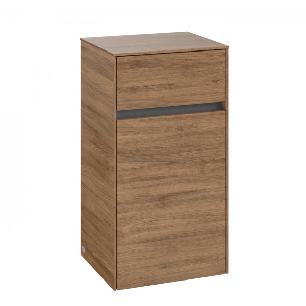 Villeroy & Boch Collaro Seitenschrank, 1 Tür, 1 Schublade, 404 x 748 x 349 mm, Kansas Oak