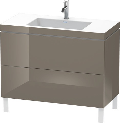 Duravit L-Cube c-bonded Set bodenstehend Flanell Grau Hochglanz 1000x480x698 mm - LC6938O8989
