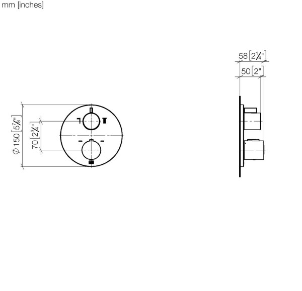 Dornbracht UP-Thermostat mit Zweiwege-Mengenregulierung SERIENSPEZIFISCH 36426970 chr gebürstet