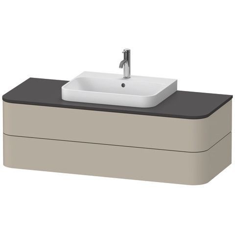 Duravit Happy D.2 Plus Konsolenwaschtischunterbau wandhängend Taupe Seidenmatt 1300x550x408 mm - HP4