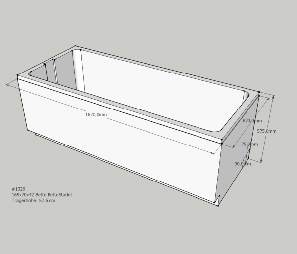 Neuesbad Wannenträger für Bette Starlet 165x70