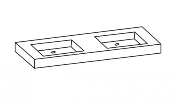 Artiqua 112 Quarton-Doppelwaschtisch, Grau, 112-QDWT50-169-0-G