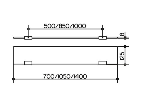 Keuco Cristallinglasplatte Ersatzteil zu Glasablage Edition 400 11510, 700 x 120 x 8 mm