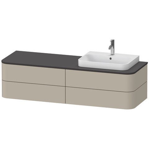 Duravit Happy D.2 Plus Konsolenwaschtischunterbau wandhängend Taupe Seidenmatt 1600x550x408 mm - HP4