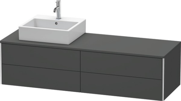 Duravit XSquare Konsolenwaschtischunterbau wandhängend Graphit Matt 1600x548x400 mm - XS4914L4949