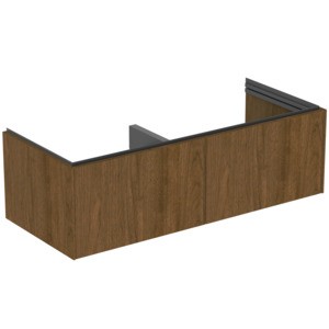 Ideal Standard Doppelwaschtisch-Unterschrank Conca 2 Auszüge o.Platte 1200x505x370mm Walnuss D., T55