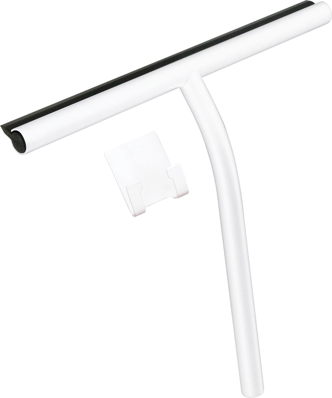 Neuesbad Serie 600 Glasabzieher mit Haken mit 3M Kleber, Oberfläche: weiss matt NB1ADI_A31K1