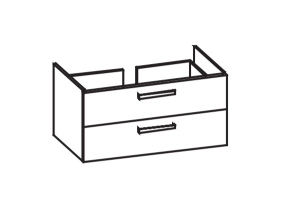 Artiqua 411 Waschtischunterschrank für D-Code 034210 Riviera Eiche quer NB, 411-WU2L-D32-7179-438