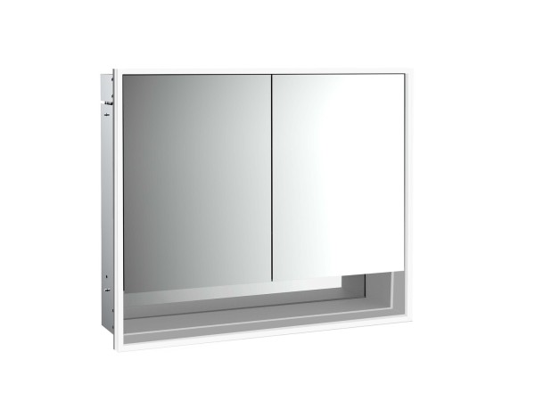 emco LED-Lichtspiegelschrank Loft mit Unterfach Unterputz, 800 mm, 2-türig Rückwand verspiegelt, 979
