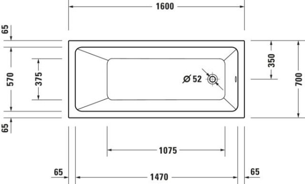 Duravit Duravit No.1 Badewanne Weiß 1600x700 mm - 700488000000000