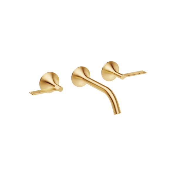 Dornbracht Waschtisch-Wandbatterie ohne Ablaufgarnitur VAIA 36712819 Messing gebürstet (23kt Gold)