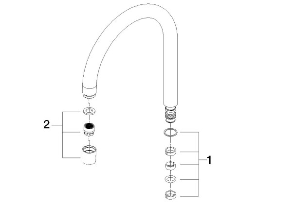Dornbracht Auslauf Ersatzteile 90282221301 165 mm, 7 l/min. Weiß matt