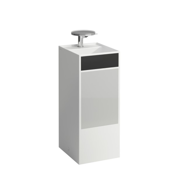LAUFEN Waschtisch, freistehend Kartell 2 HL, ohne Überlauf 375x435x900 Farbflächen schwarz und grau,