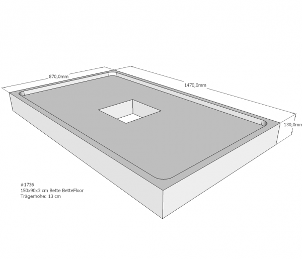 Neuesbad Wannenträger für Bette Floor 1500x900