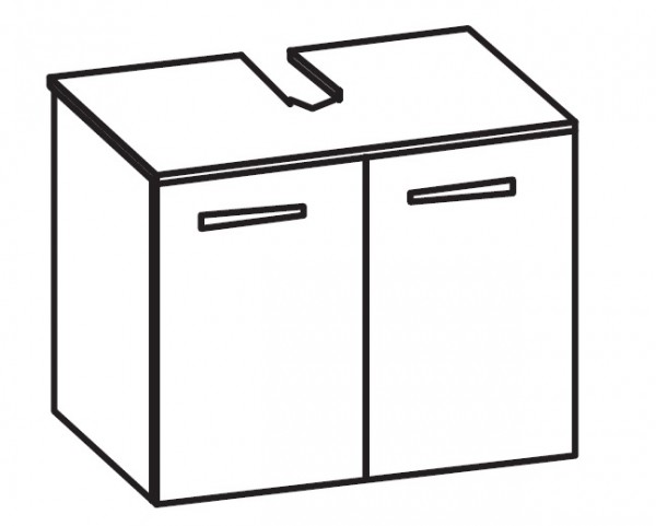 Artiqua 400 Universalwaschtischunterschrank, Graphit Struktur quer, 400-WB2T-1-75-7070-401