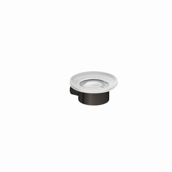 Kludi VELA R Seifenschale transparentes Glas Brushed Gunmetal, 58985N2