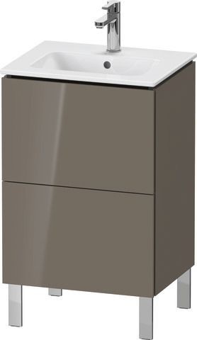 Duravit L-Cube Waschtischunterbau bodenstehend Flanell Grau Hochglanz 520x421x704 mm - LC667108989