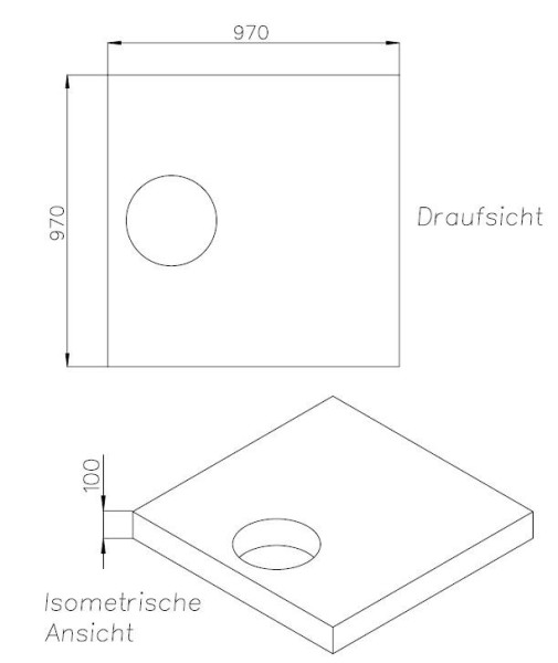 Neuesbad Wannenträger für Laufen Pro 100x100x3,1
