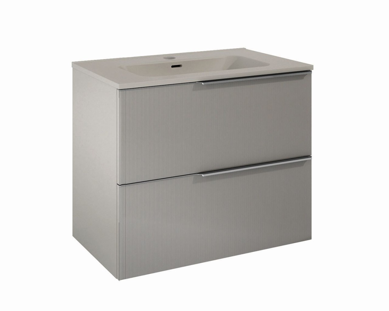 Cosmic Wish Unterschrank 2 Schubladen mit Keramik-Waschbecken , Creme Light Matt, WJC780M3080110 WJC780M3080110