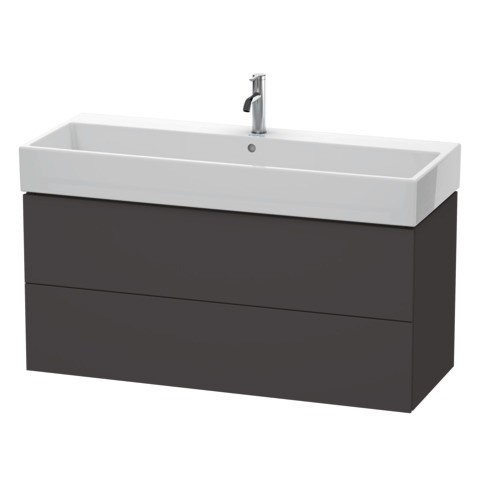 Duravit L-Cube Waschtischunterbau wandhängend Graphit Supermatt 1184x459x544 mm - LC627908080