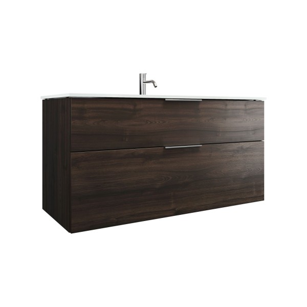 Burgbad Glas Waschtisch-Set Eqio Marone Dekor Trüffel/Weiß, SEYX122F2012A0070