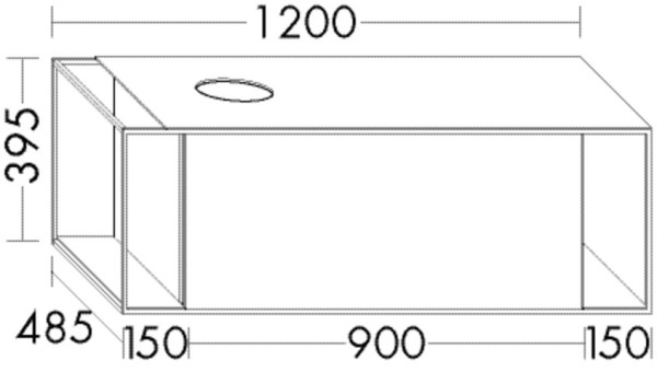 Burgbad Waschtischunterschrank Junit 395x1200x485 Eiche Dekor Flanelle, SFRI120RF3151