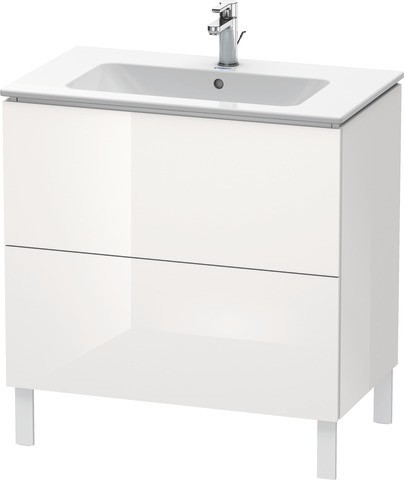 Duravit L-Cube Waschtischunterbau bodenstehend Weiß Hochglanz 820x481x704 mm - LC662608585
