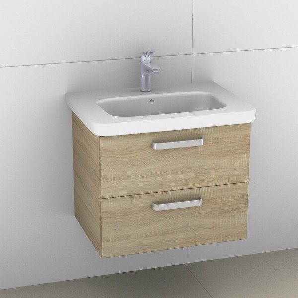 Artiqua 411 Waschtischunterschrank für DuraStyle 232065 Castello Eiche quer NB, 411-WU2L-D40-7136-42