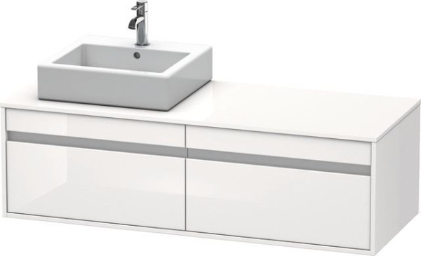 Duravit Ketho Konsolenwaschtischunterbau wandhängend Weiß Hochglanz 1400x550x426 mm - KT6697L2222
