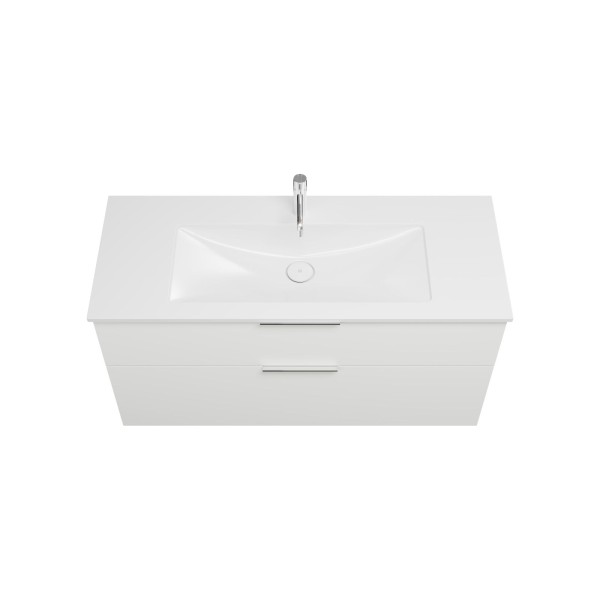 Burgbad Mineralguss Waschtisch-Set Eqio Weiß Hochglanz/Alpinweiss, SEYU122F2009C0001