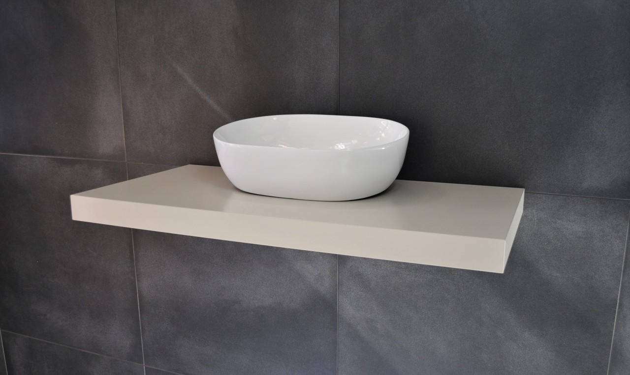 Neuesbad Waschtischplatte Konsole 100x50cm, Creme Seidenmatt lackiert NB1KPL100-CR