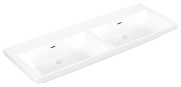 Villeroy & Boch Schrank-Doppelwaschtisch Subway 3.0 1300x475mm Rechteck mit Überlauf Weiss Alpin