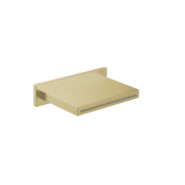 Herzbach spa ix pvd schwall wandauslauf 151 brass, Brass Steel, 21.694000.1.41