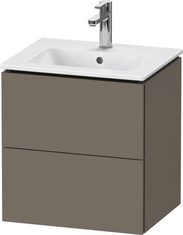 Duravit L-Cube Waschtischunterbau wandhängend Flanell Grau Seidenmatt 520x421x550 mm - LC621809090