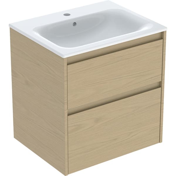 Geberit Renova Plan Set Möbelwaschtisch schmaler Rand, mit Unterschrank, zwei, 504039PS8