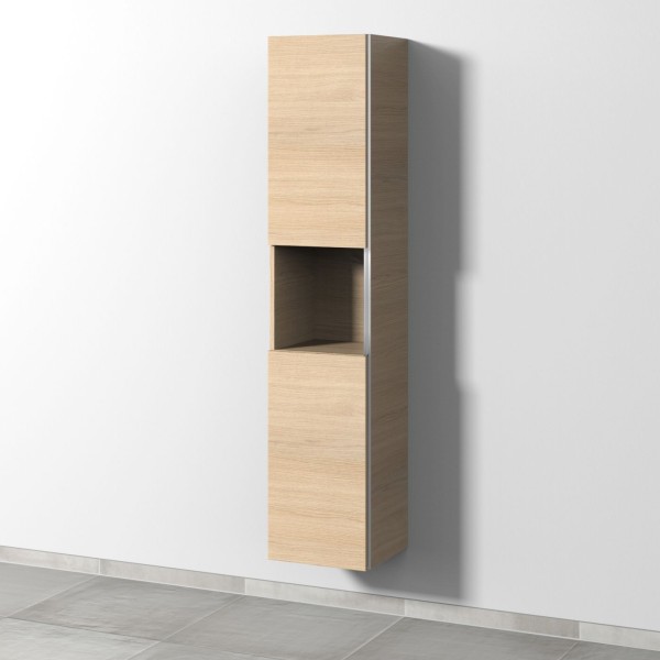 Sanipa 3way Hochschrank mit 2 Türen und 1 offenem Fach, Eiche-Nordic