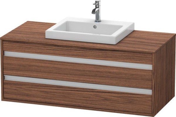 Duravit Ketho Konsolenwaschtischunterbau wandhängend Nussbaum dunkel Matt 1200x550x496 mm - KT675602