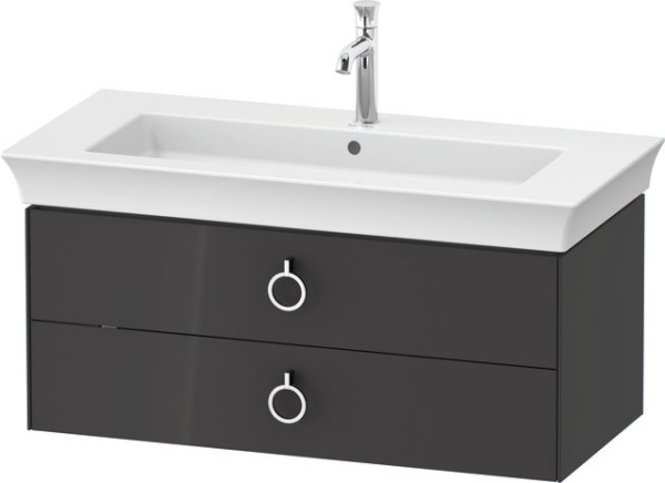 Duravit White Tulip Waschtischunterbau wandhängend Graphit Hochglanz 984x458x410 mm - WT43520H1H1
