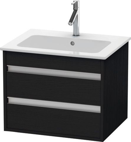 Duravit Ketho Waschtischunterbau wandhängend Eiche Schwarz Matt 600x475x480 mm - KT642801616