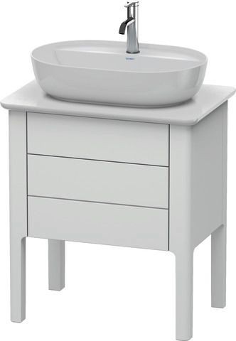 Duravit Luv Konsolenwaschtischunterbau bodenstehend Weiß Seidenmatt 638x450x743 mm - LU956503636